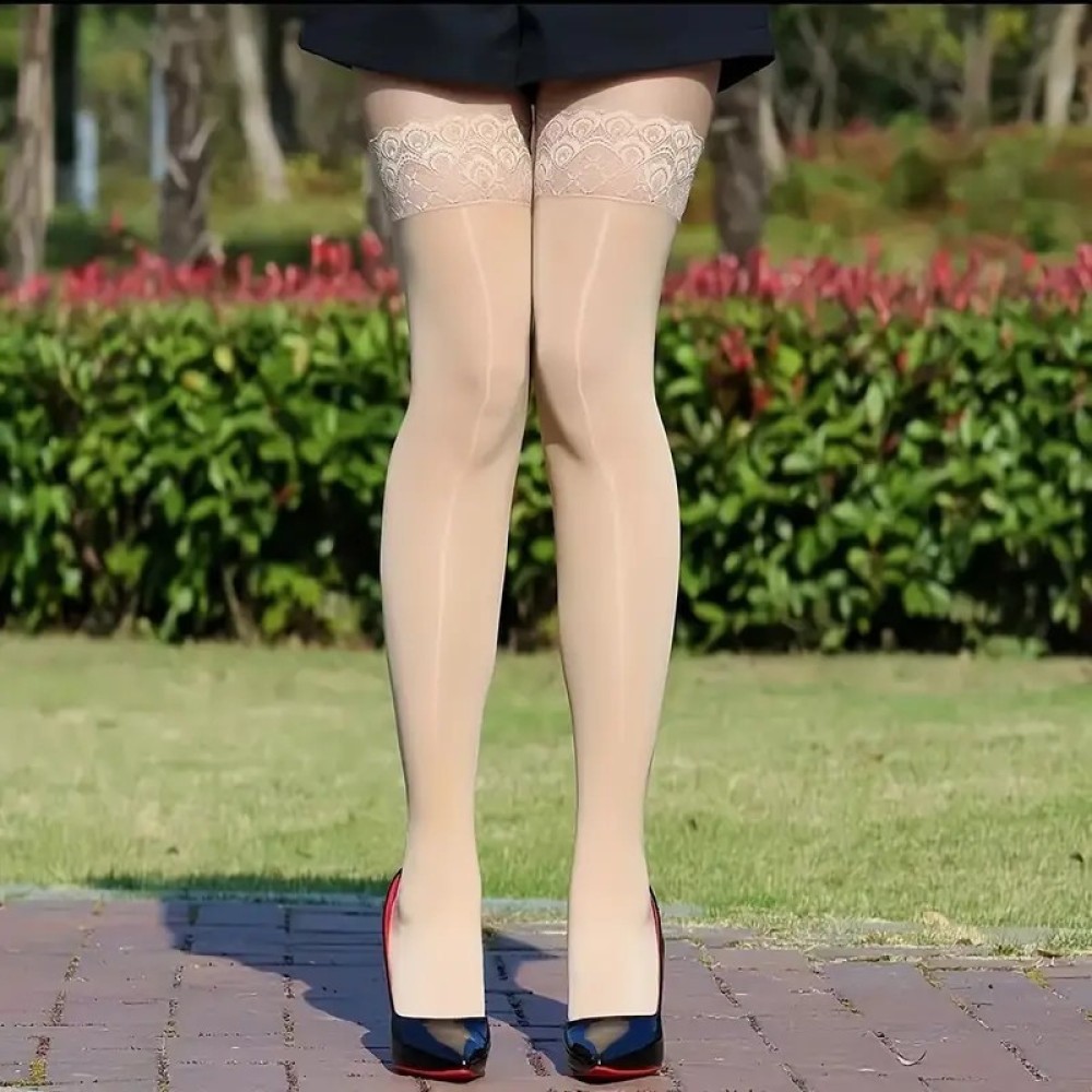 Glossy Sheer Thigh Highs Peaco - Thigh High Sock Stay Up recension och pris