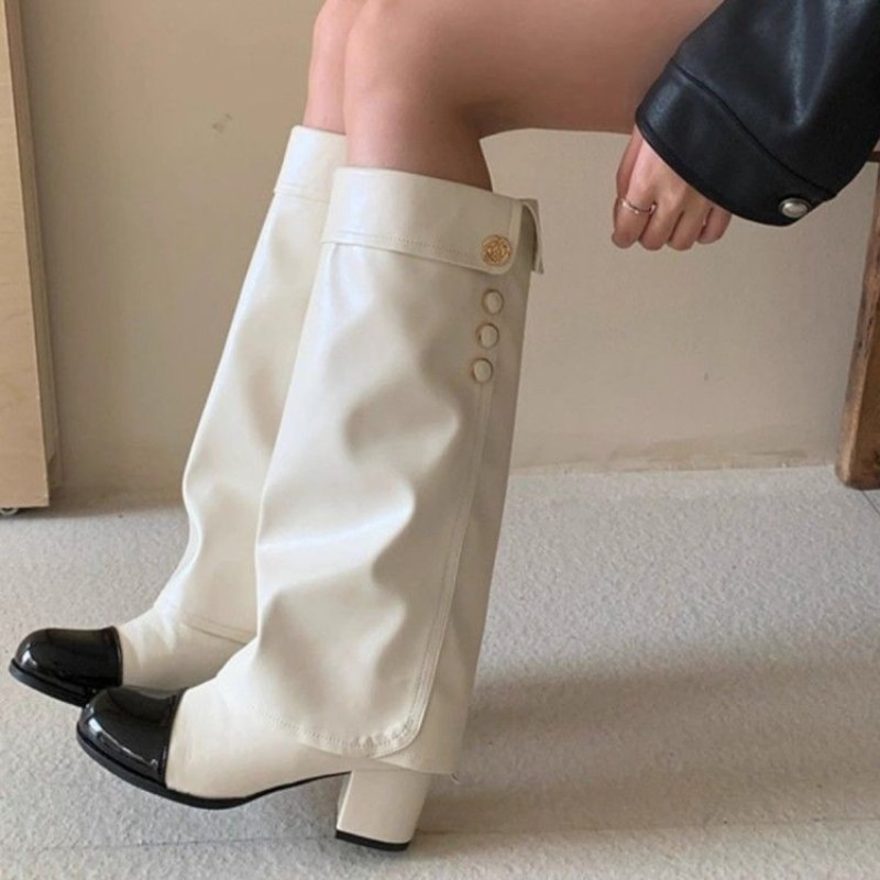 Elegant Black White Spliced Kn - No Show Sock Women recension och pris