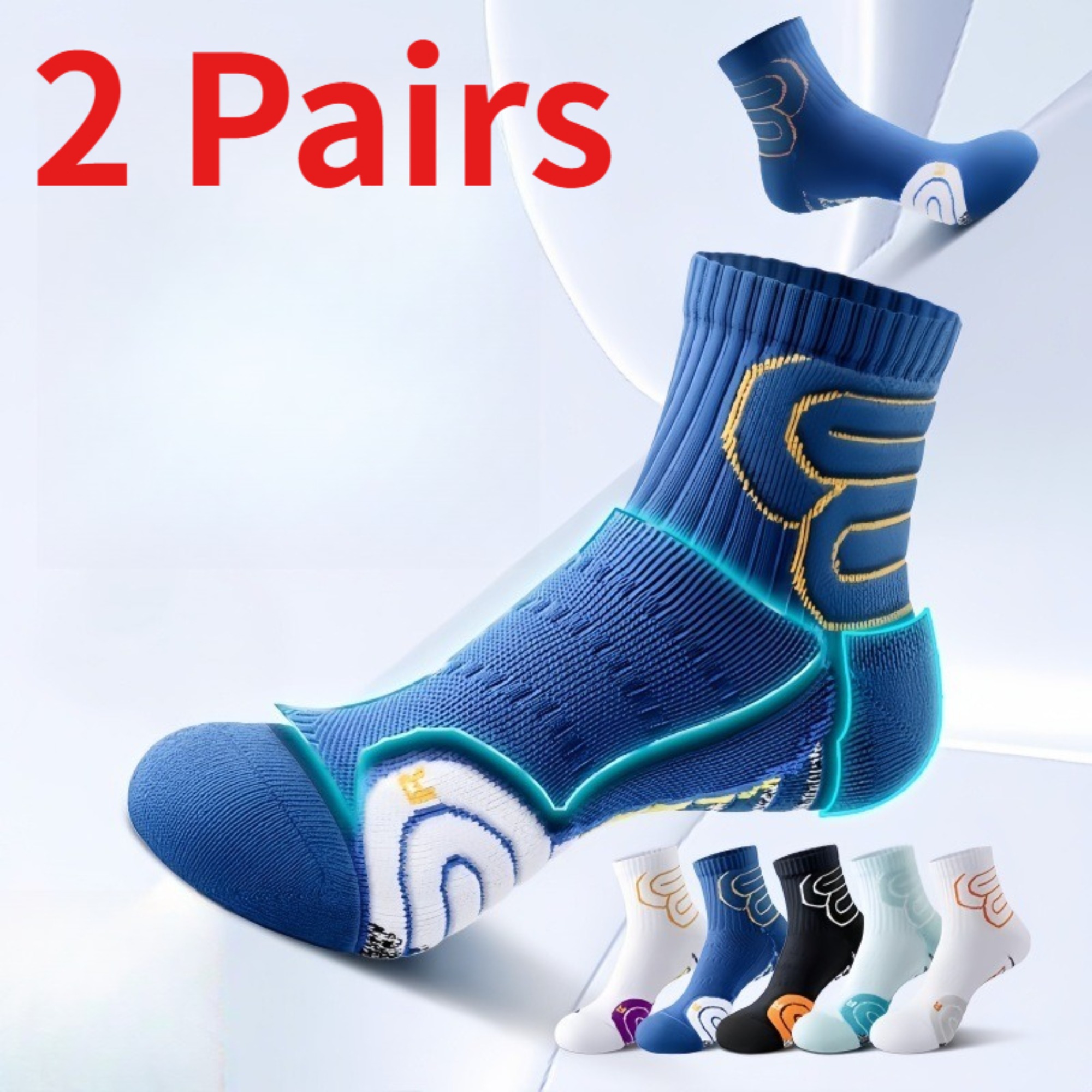 1/2 Pairs Men's Marathon Runni - Athletic Sock Cushion recension och pris