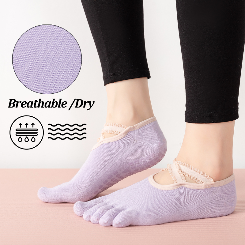 Ladies Non-Slip Pilates Socks  - Grip Sock Yoga recension och pris