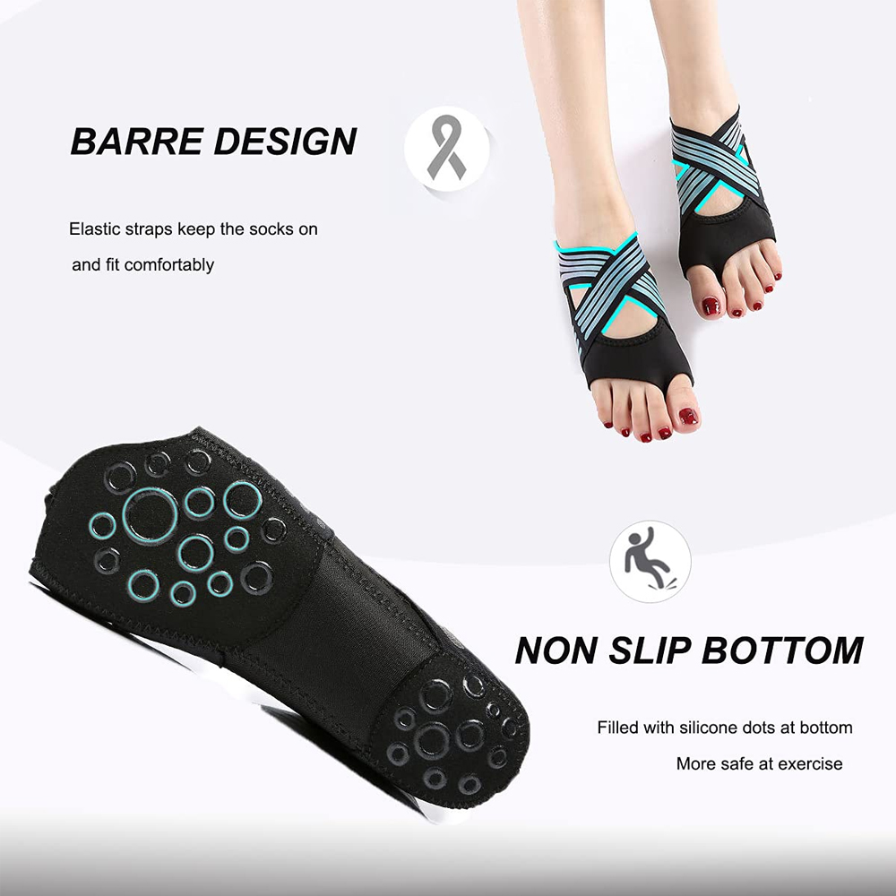 1Pair Women Non-Slip Toeless G - Grip Sock Yoga recension och pris