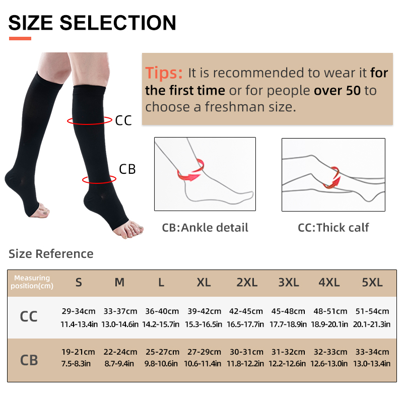 S-5XL 2pcs/Pair Medical Compre - Compression Sock Medical recension och pris